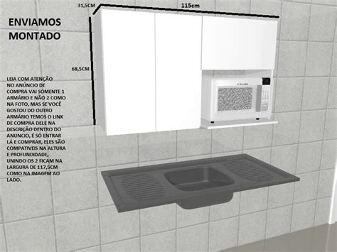 Armário Aéreo P pratos Nicho Cozinha Suporte Microondas Mdf