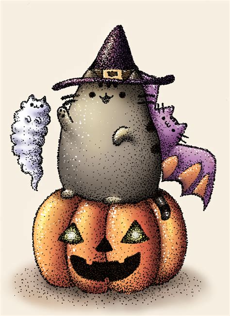 Halloween Pusheen - Digital by Hikari-chyan on DeviantArt