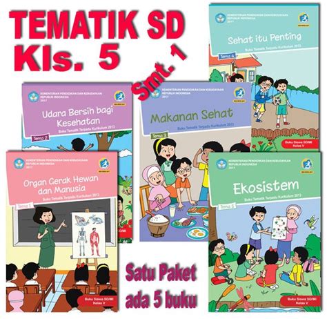 Jual Paket Buku Tematik SD Kelas 5 Smt 1 Terdiri Dari 5 Buku Di Lapak