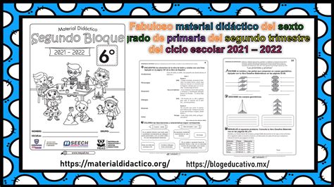 Fabuloso material didáctico del sexto grado de primaria del segundo