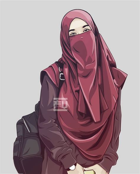 Vector Hijab Niqab Cartoon Girl Images Cartoon Pics Girls Cartoon Art