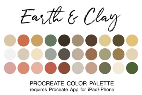 Earth Clay Procreate Color Palette Graphic By Juliecampbelldesigns