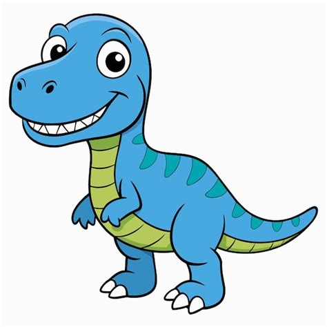 Um Desenho De Desenho Animado De Um Dinossauro Azul Uma Boca Grande