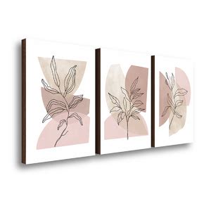 Kit 3 Quadros Decorativos Folhagem Tons Terrosos 40x60cm Leroy Merlin