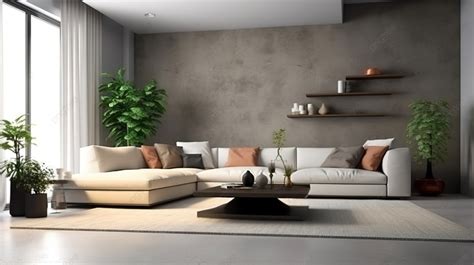 Render D Kontemporer Interior Ruang Tamu Sofa Sofa Modern Perabot