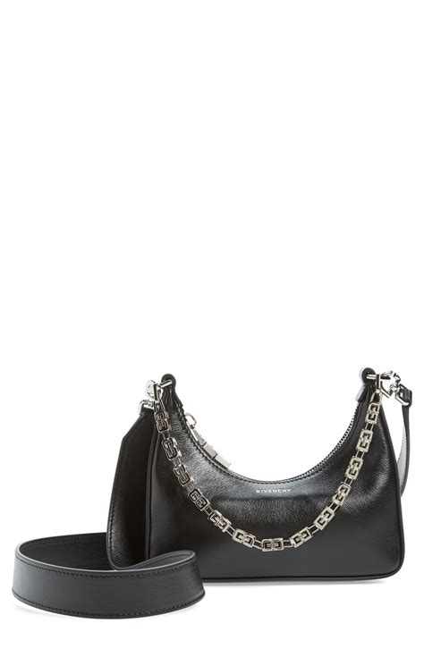 Givenchy Mini Moon Cutout Calfskin Leather Hobo Bag In Black Lyst