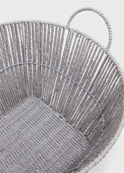 Grey Paper Rope Twist Storage Basket Cm X Cm Matalan