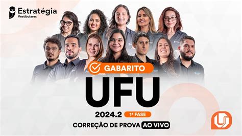 Gabarito Ufu Fase Corre O De Prova Ao Vivo Youtube