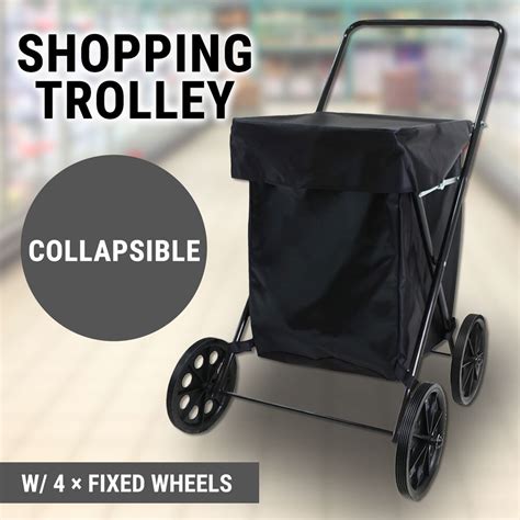 Extra Large Collapsible Shopping Trolley 4 Wheels Water Resistent