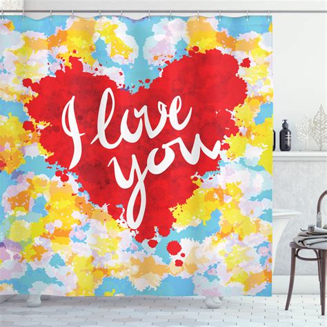 Ambesonne I Love You Shower Curtain Brushstroke Message 69wx70l