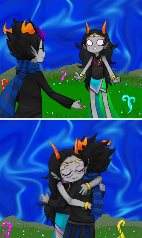 MSPA Booru Dream Ghost Eridan Ampora Eriferi Feferi Peixes Hug Land