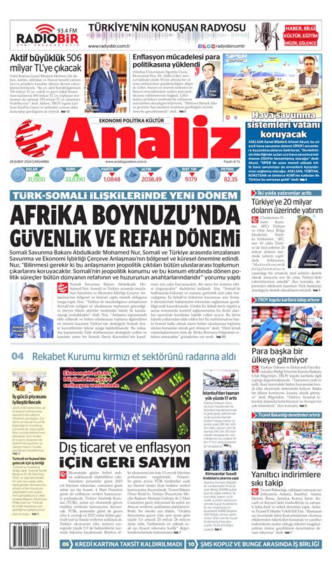 Analiz Gazetesi Analiz Man Et Oku Haberler Ubat