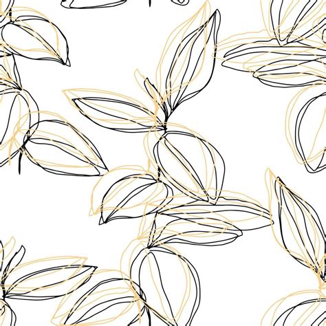 Minimalism Line Art Foliage Vector Seamless Pattern 8903609 Vector Art