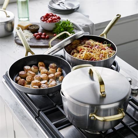 Greenpan Gp Stainless Steel Ceramic Nonstick Piece Cookware Set