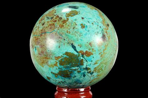 2.3" Polished Chrysocolla Sphere - Peru (#95660) For Sale - FossilEra.com