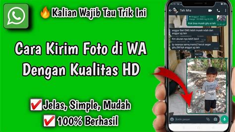 Cara Mengirim Foto Dengan Kualitas Hd Di Whatsapp Youtube