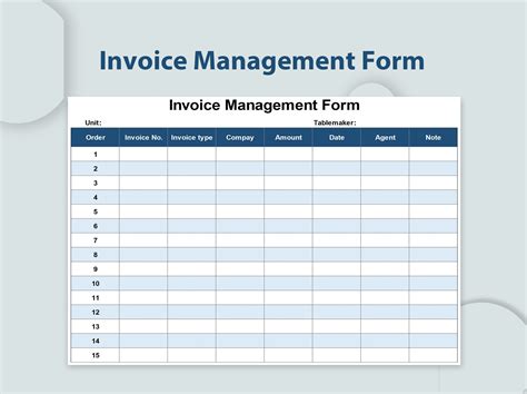 Excel Of Invoice Management Formxlsx Wps Free Templates