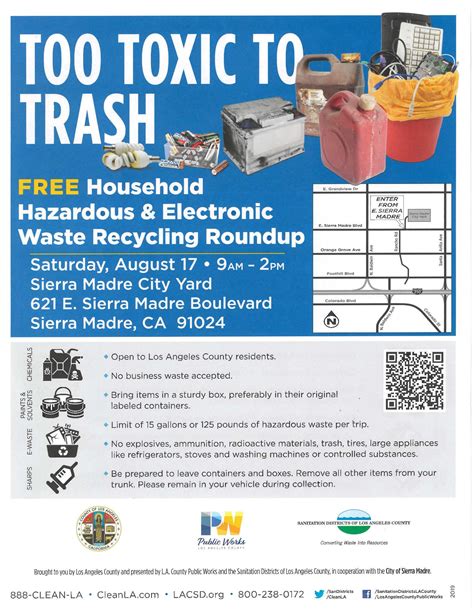 Household Hazardous Electronic Waste Recycling Roundup Sierra Madre