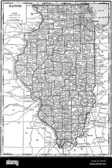 Mapa Del Estado De Illinois Fotografías E Imágenes De Alta Resolución Alamy