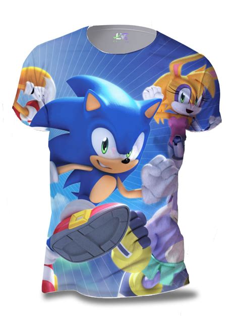 Camisa Camiseta Sonic Game Personalizada Estampa Total Snc No Elo