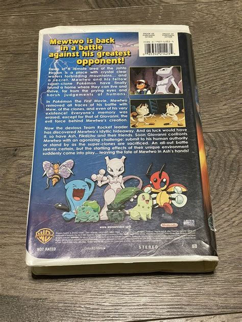 Tested Pokemon Mewtwo Returns Vhs 2001 Clamshell Packaging