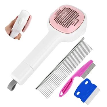 Qweryboo Cat Brush for Shedding, Detachable 2-in-1 Stainless Steel Fine ...