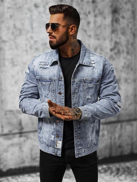 Veste En Jean Homme Bleu Ozonee Nb Mj534b Ozonee