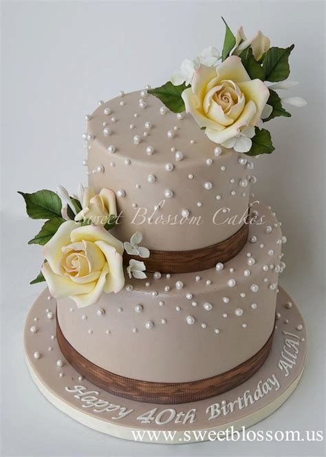 Elegant 40th Birthday Cake For A Lady Cake By Tatyana Cakesdecor