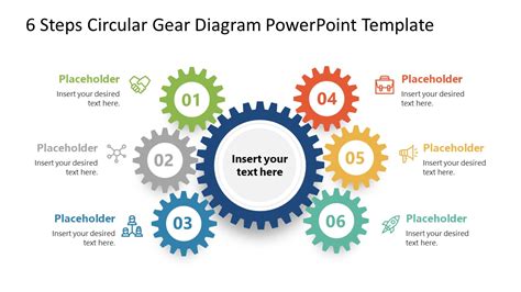 Steps Circular Gear Powerpoint Diagram Slidemodel