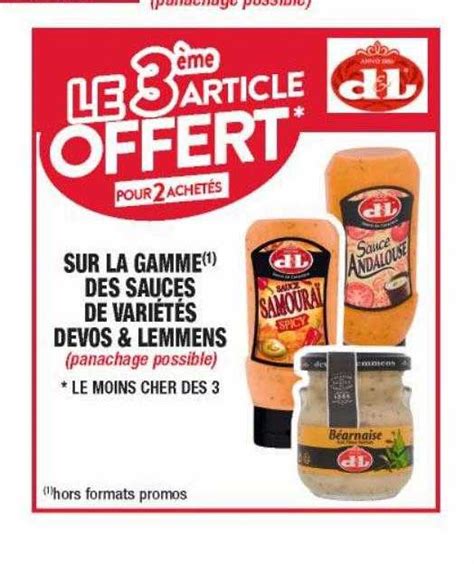 Promo La Gamme Des Sauces De Vari T S Devos Lemmens Chez Cora