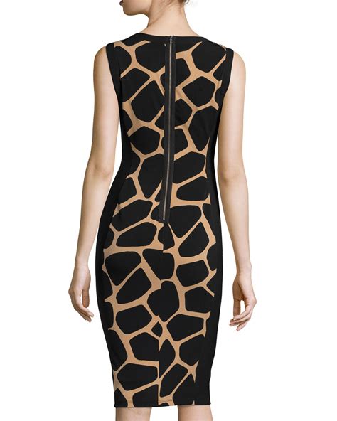 Maggy London Sleeveless Giraffe Print Sheath Dress In Black Lyst