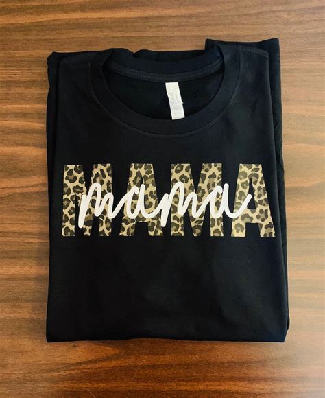 Mama Tee Mom T Shirt Leopard Print Cheetah Momma Shirt Etsy