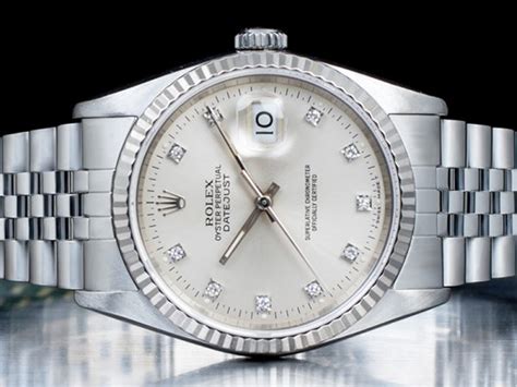 Rolex Datejust 36 Argento Jubilee 16234 Silver Lining Diamanti Della