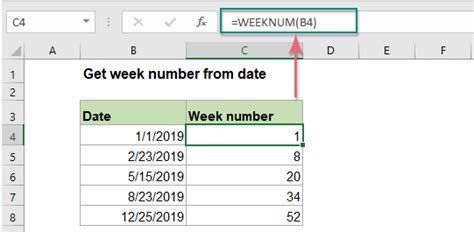 Excel Get Week Number From Date