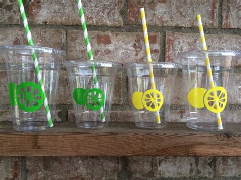 Lemonlime Lemonade Stand Party Cups With Lids And Straws