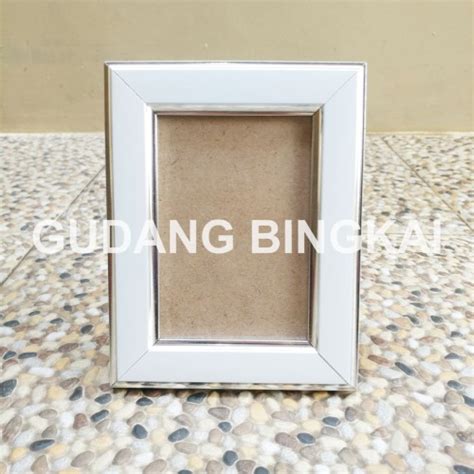 Jual Bingkai Foto R Putih Lis Silver Photo Frame Minimalis Pigura