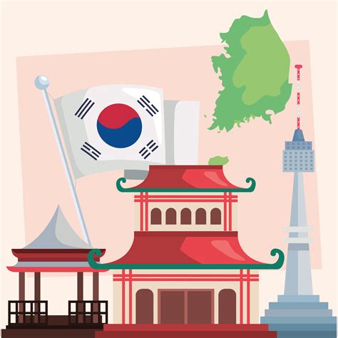 Korea Culture Landmarks 4224370 Vector Art At Vecteezy