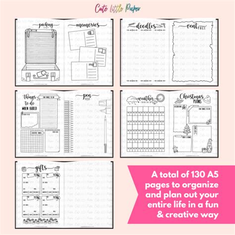 Ultimate Bullet Journal Template Pages Set Cute Little Paper