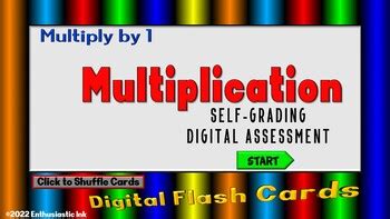 Digital Multiplication Flash Cards Fact Fluency Self Grading Assessment X