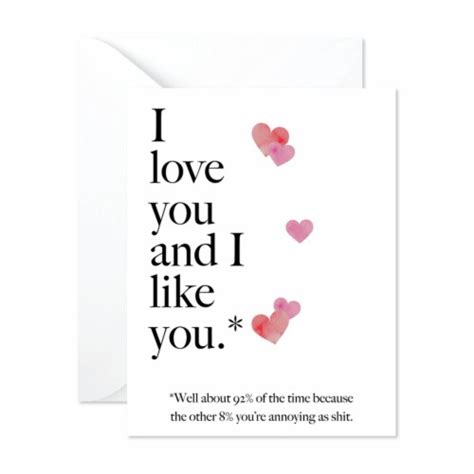 I Love You And I Like You Funny Romantic Card Funny Anniversary Card