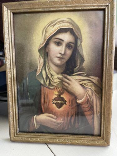 Vintage Virgin Mary Of The Immaculate Sacred Heart Print 4571829619