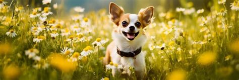 Premium Photo Whimsical Chihuahua In A Flower Field Enchanting Image