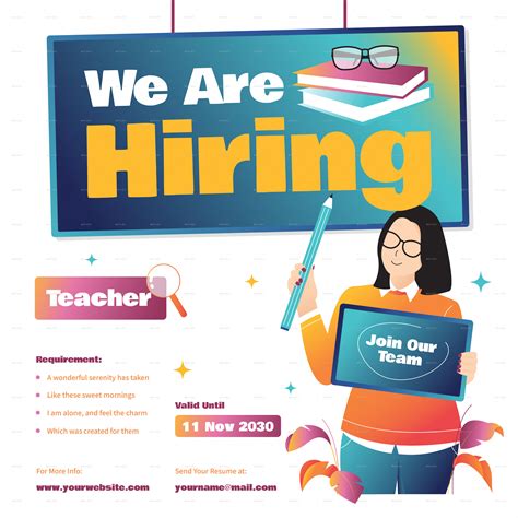 White Job Hiring Teacher Flyer, Print Templates | GraphicRiver