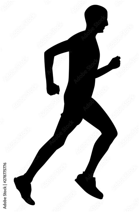 Silhouette Noire D Un Homme En Train De Courir Lors De Son Footing