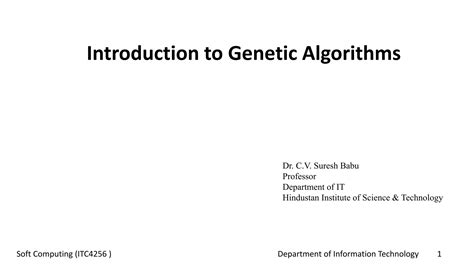 Introduction To Genetic Algorithms PPT