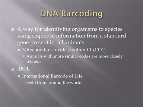 PPT - DNA Barcoding PowerPoint Presentation, free download - ID:2562963