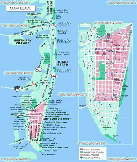 Miami Top Tourist Attractions Map Miami South Beach Usa Virtual