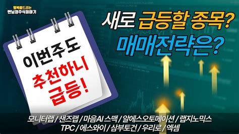 급등주 추천만하면 급등 포착된 새로운 급등주는 모니터랩샌즈랩마음ai스맥알에스오토메이션랩지노믹스tpc에스와이