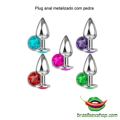 Plug anal metalizado pedra Sexshop Goiânia