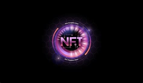 Nft Token In Purple Color With Glitter Effect Vector Art At